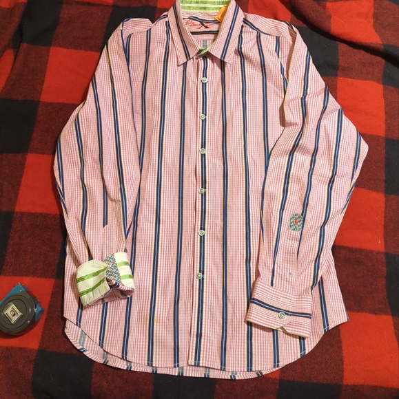 Robert Graham Classic Fit Multicolor plaid Button Down Shirt Flip Cuff Men XL - Picture 1 of 11